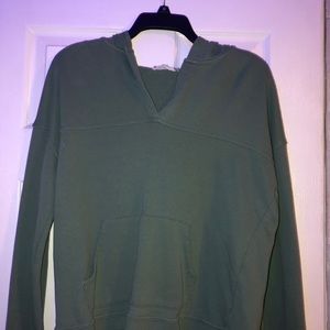 Olive Green Cropped Hoodie